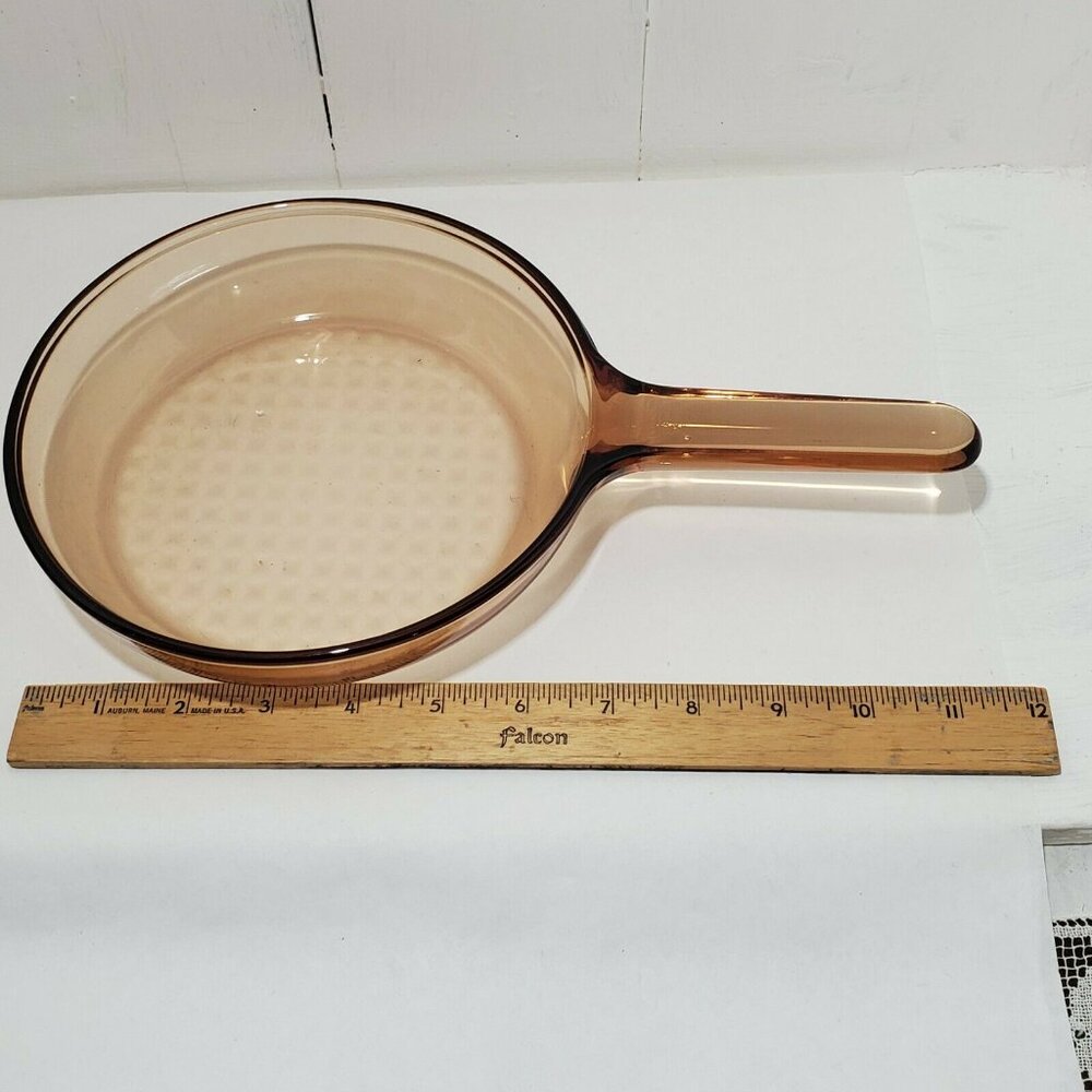 Pyrex Visions Amber Skillet 7" France CorningWare cookware brown retro kitchen - Picture 7 of 8